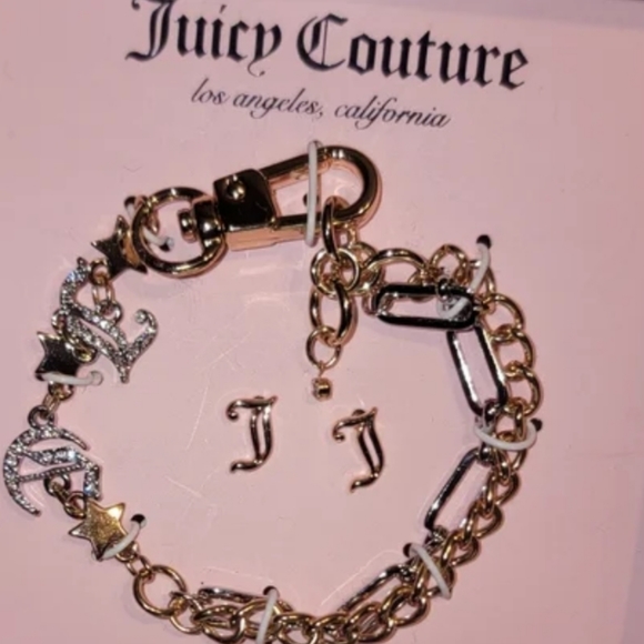 ๐HP๐๐งโโ๏ธJuicy Couture Layered Monogram Crystal Star Bracelet Set NIB - Picture 3 of 6